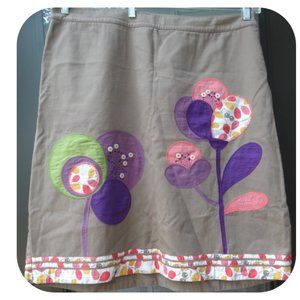 Boden Multicolor Embroidered Floral Skirt 14L